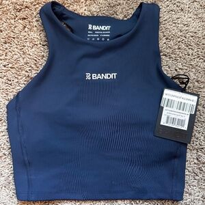 Bandit running Stamina race crop navy size small, never worn, tags attached